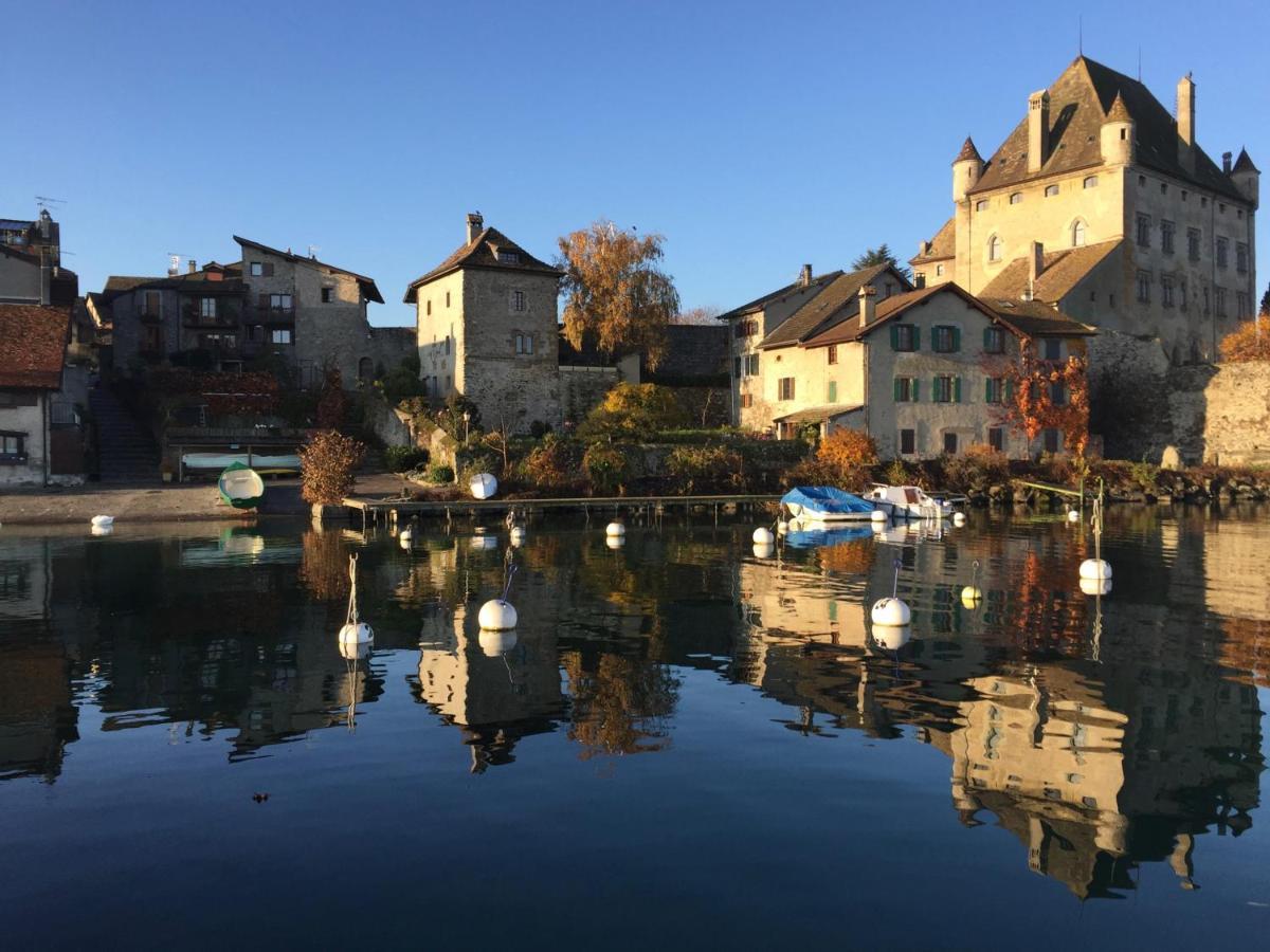 A Room With A View - Maisonnette Dans Bourg Medieval Au Bord Du Lac Leman Івуар Екстер'єр фото