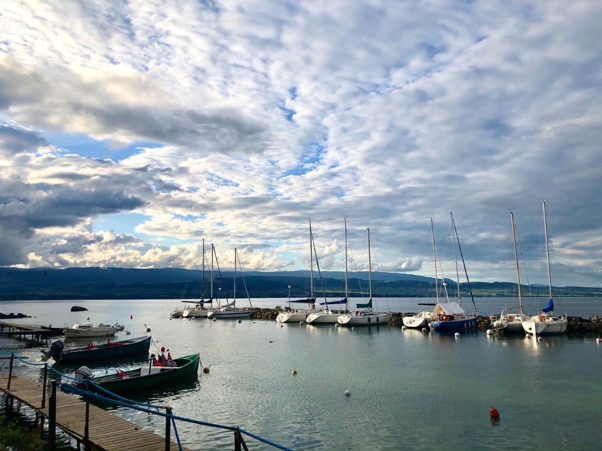 A Room With A View - Maisonnette Dans Bourg Medieval Au Bord Du Lac Leman Івуар Екстер'єр фото